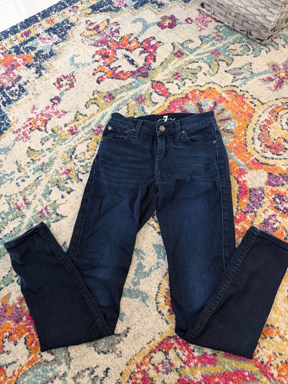 7 For All Mankind Dark Blue Skinny Jeans